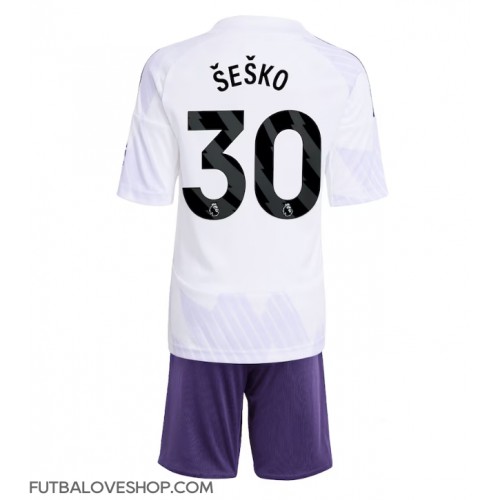 Dres Manchester United Benjamin Sesko #30 Preč pre deti 2025-26 Krátky Rukáv (+ trenírky)